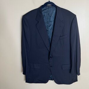 Men! Solemare Maus & Hoffman Wool Sport Jacket Blazer Striped Navy size 46R